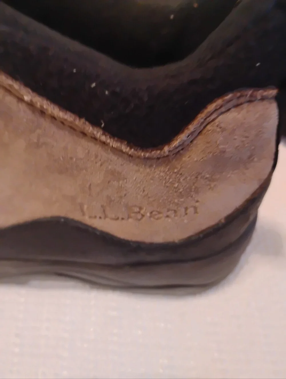 L.L. Bean Brown and Black  Zip-Front Suede Boots Worn Once